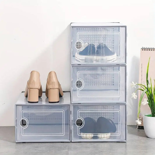 1pc Plastic Dust Proof Shoes Rack